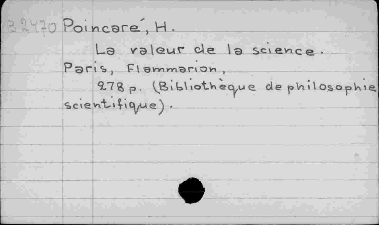 ﻿-ü PoI исэге > H -
L-Э valeur de la science-
Paris, F l gwimsri on ,_
9.7ÇJ p _ ÇBi U\ lotvecyu e. de pVnI osophi^
___-... Seiend» ViQ/Ue -_______________________